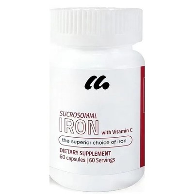 Iron Supplement Containing Vitamin C - Anemia and Energy Support, 60 Capsules