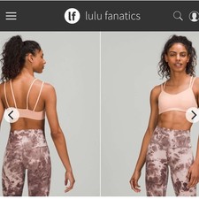 Lululemon Like a Cloud Bra Light Support sz 6 B C Cup Peach Satin