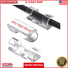 40PCS Strong Adhesive Cable Clips Clear, Premium Wire Holders for Wall, clear US