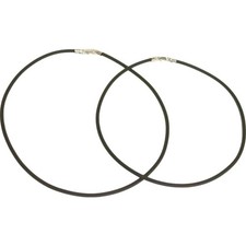 2 Rubber Cord Necklaces Black 16"  18" Chain Jewelry