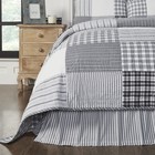 Farmhouse King Bed Skirt Black Gathered Sawyer Mill Bedroom Decor VHC Brands