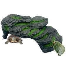 Resin Turtle Basking Platform,Turtles Rock Dock Climbing Ramp Cave Hideout De...