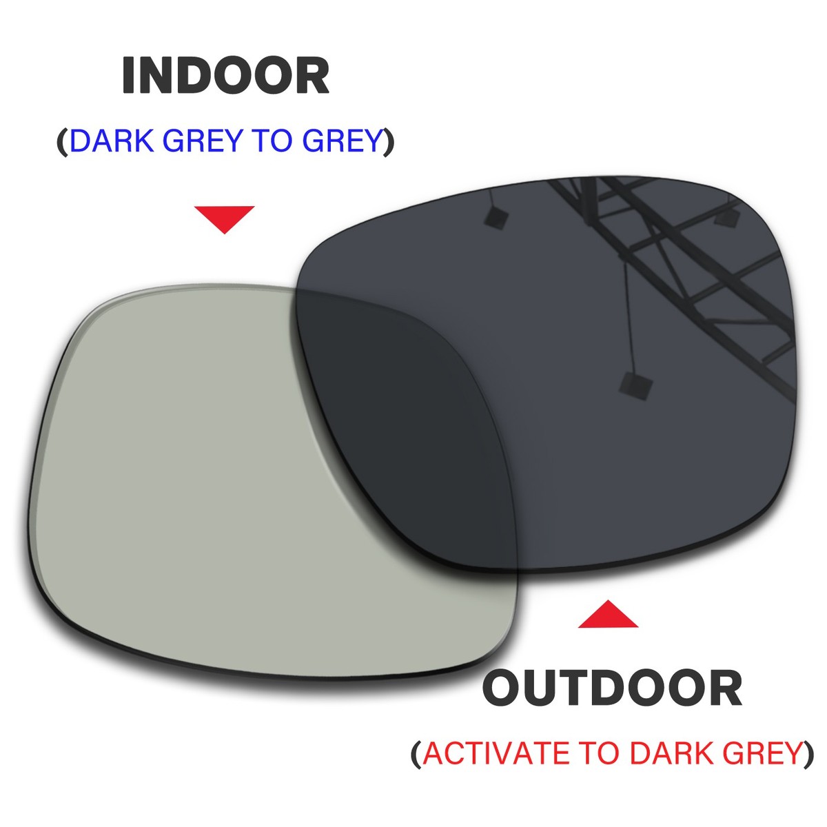 Transition Replacement Lenses for Ray-Ban Meta RW4012 53mm - Grey