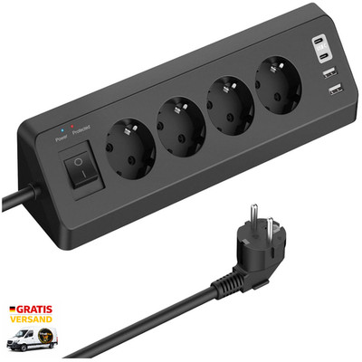 USB Type-C Schutz 4 Fach 2 Meter
