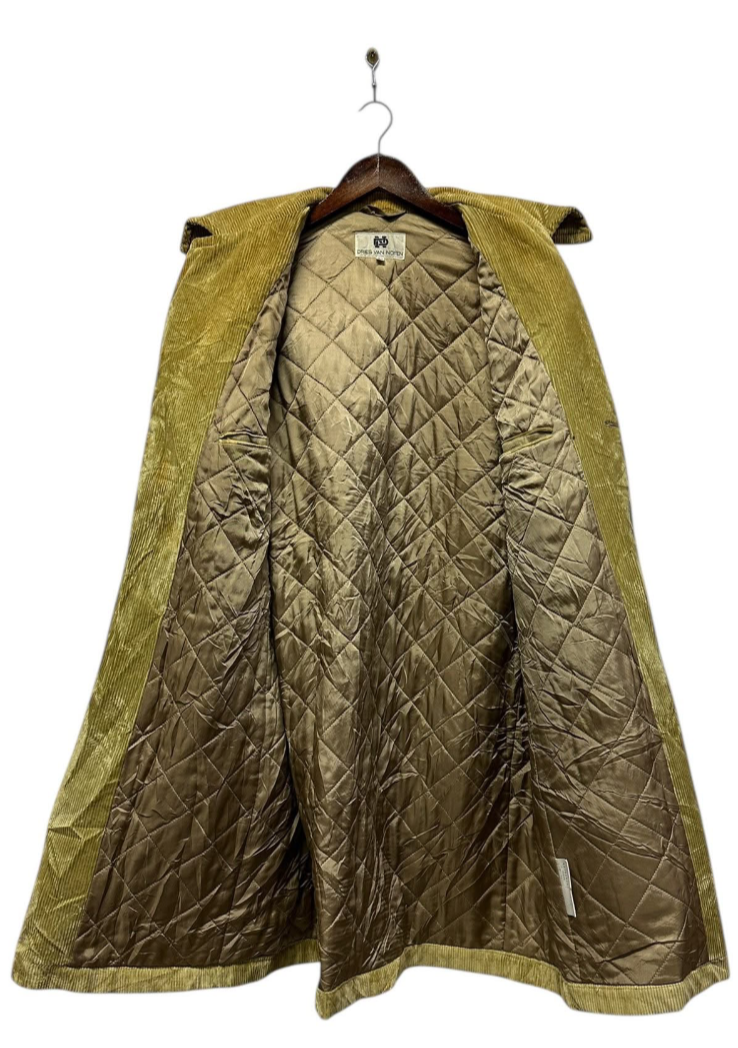DRIES VAN NOTEN VINTAGE MENS Corduroy Sport Jacket Coat, Yellow
