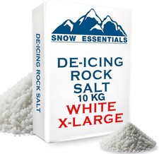White Rock Salt 10kg De-Icing Grit for Snow Ice Paths and Driveways or Weeds