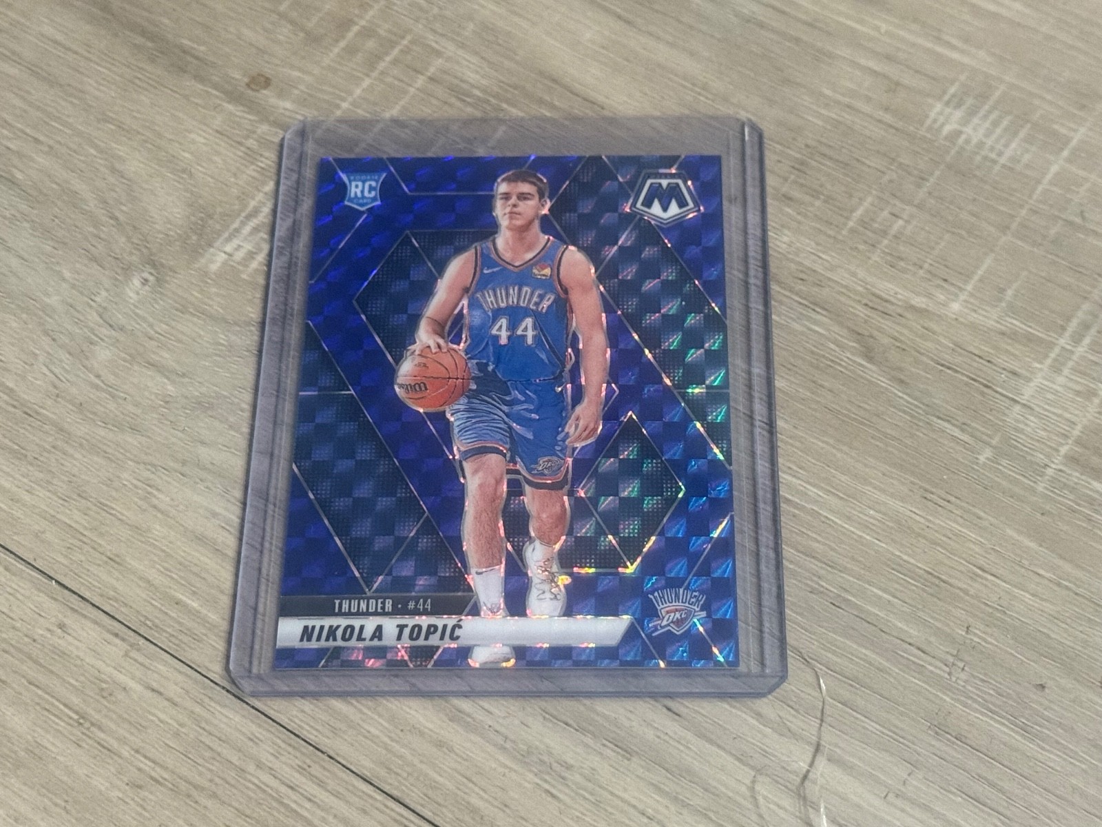2024-25 Panini Mosaic Blue Mosaic Prizm   Nikola Topic Rookie Card #242  RC /199