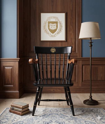 Yale University Nichols & Stone Armchair | Lux et Veritas | Hand Painted Seal