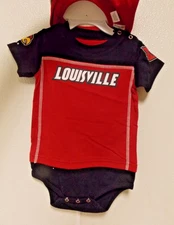 NCAA Louisville Cardinals Bodysuit Bib Bootie Set Size 18-24M by Outer Stuff