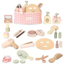 Wooden Makeup Toy Set, Pretend Play Makeup Set for Kids Toddlers, Play Beauty...