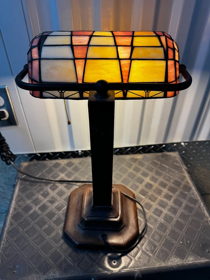 Elegant Tiffany Bankers Desk Lamp,Baroque Stained Glass Piano Light - Image 3 of 4