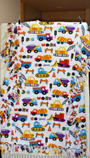 Fleece Crib Stroller Colorful Boys Blanket Hand-tied Fringe 48x52" Throw Soft 