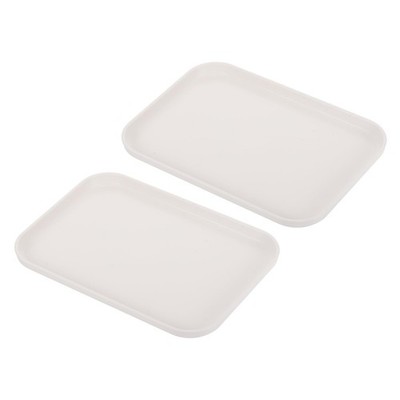 PATIKIL Vassoio Servizio Rettangolare In Plastica Con Manici Dorati – 30x21 Cm, Nero - 2
