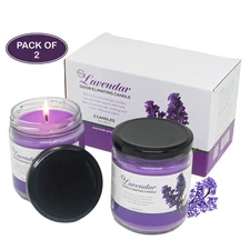 FPN Odor Eliminating Candles Jars Scented Soyawax Candle Lavender Scent 2 Pcs