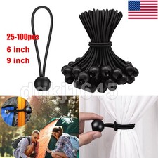 100pcs 6" 9 inch Ball Bungee Bungie Cord Heavy Duty Canopy Tarp Tie Downs Straps