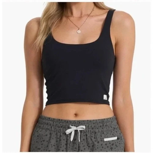 NWT Vuori Women's Daily Crop Tank - Black - Size XS - Style VW1027
