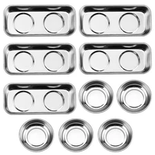 10 Pieces Rectangle Magnetic Part Tray, 2 Sizs Magnetic Tray Set 6x2.55x1 and...