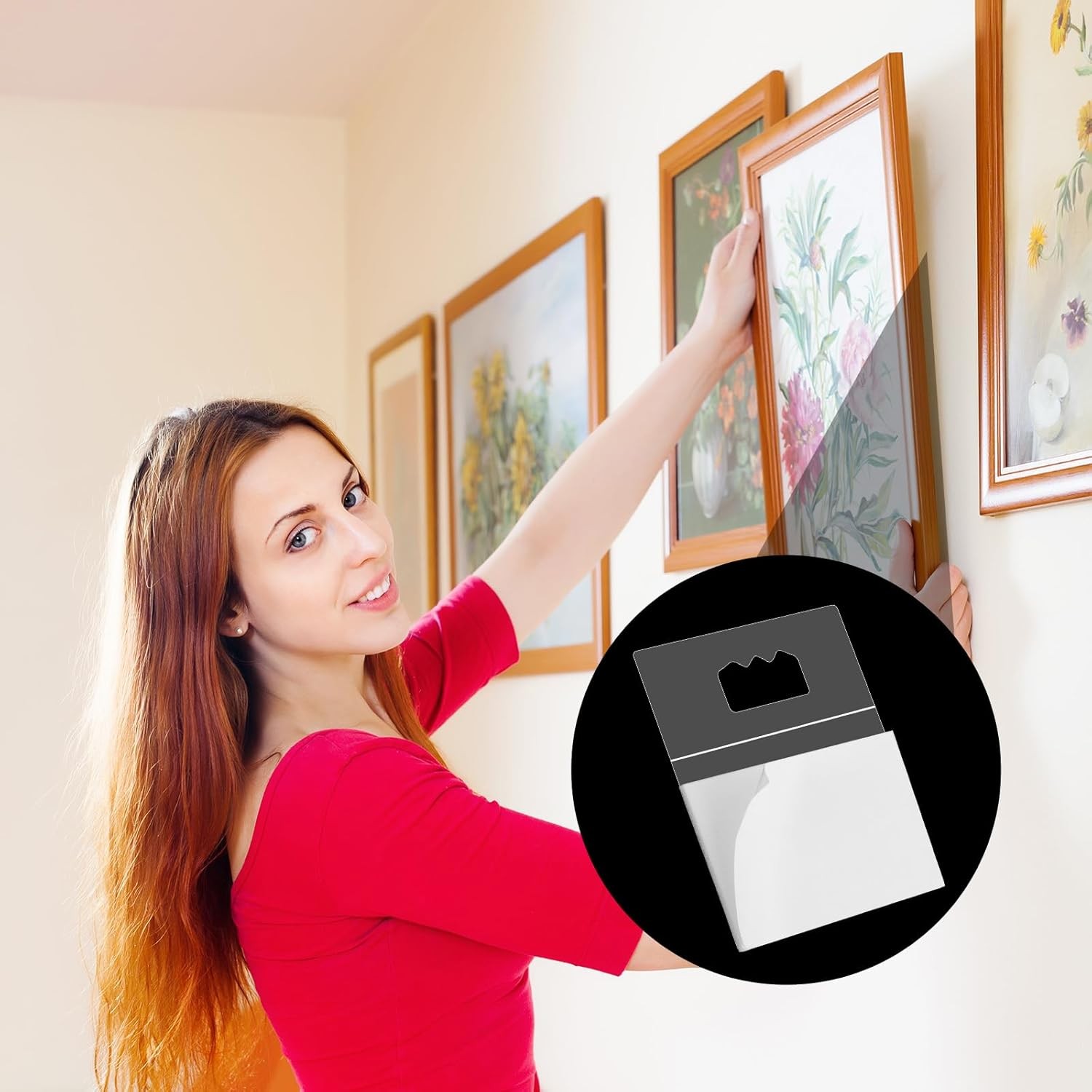 30PCS Adhesive Picture Hangers No Nail Sawtooth Hooks Stick On Wall Frame Hanger