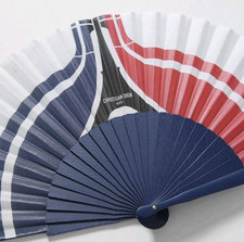 Super Rare Christian Dior Paris Olympics Limited Folding Fan Tricolor Color New