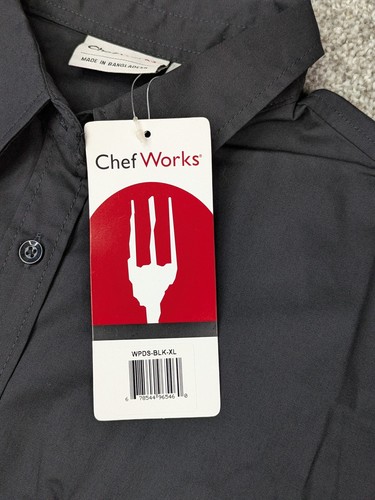 Chef Works Shirt Womens XL Long Sleeve Roll Tab Button Up Uniform Workwear WPDS - Picture 3 of 11
