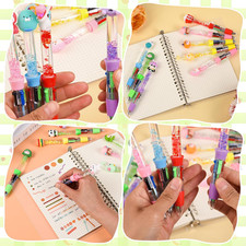 24PCS Multicolor Pen in One Fun 4-In-1 Cute Pens Bulk Kawaii Cool Ballpoint