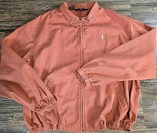 Vintage Polo Ralph Lauren Harrington Jacket Mens XL Orange Pony USA Made 90s