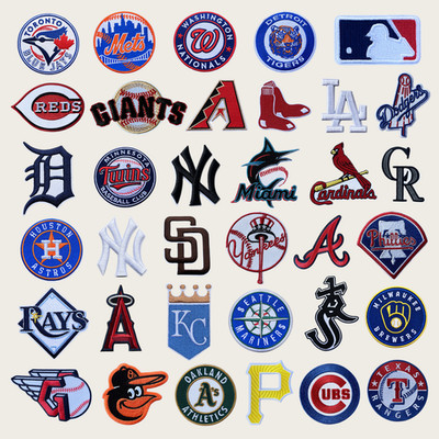 All MLB Team Logos Iron On Patches Wholesale Patches Lot of 35