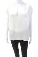 Ruti Womens Silk The All Day Sleeveless Pullover Tank Top Cream Size M