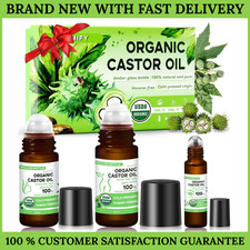 3-in-1 Castor Oil Roll On Organic Cold Pressed Eye Face Body Roller