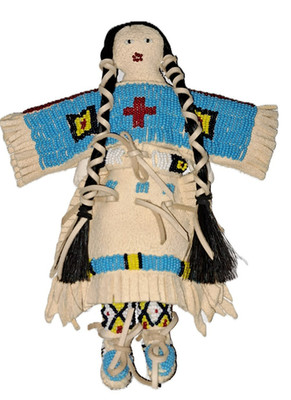 Sioux Style Beaded Doll, Handmade, American Indian Collectible USA Made!