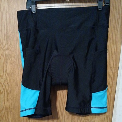 BIKEWA 4D Padded Biking Cycling Shorts Compression Style Pockets Black Blue XL