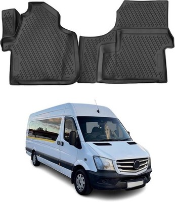 OMAC Floor Mats Liner for Mercedes Sprinter W906 2006-2018 Black TPE All-Weather
