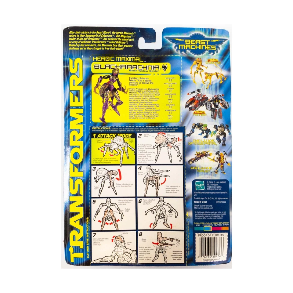 Hasbro Action Figure Beast Machines - Deluxe Maximal Blackarachnia  VG/Mint - Image 2 of 2