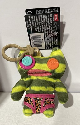 Fuggler Funny Ugly Monster Keyring-Indecisive Monster Plush-Green Stripe - New