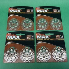 HEARING AID BATTERIES CVS MAX SIZE 312 16 Pk Lot Of 4 - 64 BATTERIES EXP 02/2028