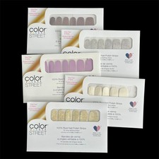 Color Street 100 Real Nail Strips lot of 5 Neutral Colors-Glitter See Titles