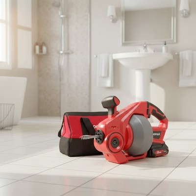Complete Cordless Drain Cleaning Solution - 25Ft Auger & Rechargeable Battery