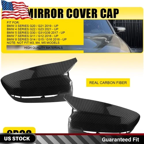 Real Carbon Fiber Mirror Cover Caps For BMW G20 G21 G30 G31 G11 G12 G14 G15 G16