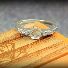 Semi Mount Ring 5x5 mm Round Solitaire Blank Setting Ring 925 Sterling Silver