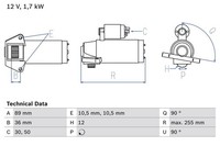 Starter Bosch 0 986 025 830 FÜR Ford Anlasser Startmotor