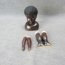 Vintage Antique Repro Black China Head Child Doll Artist MK Brouse W/ Legs Arms
