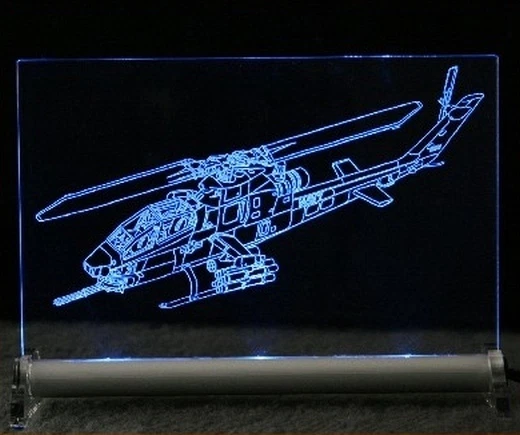 Kampfhubschrauber Cobra Apache als Gravur auf LEDSchild - Bild 1 von 1