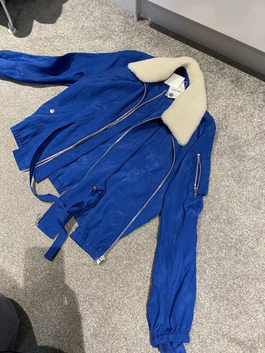 women helmut lang sherling parachute sheer honbwt jacket xs blue - Picture 10 of 12