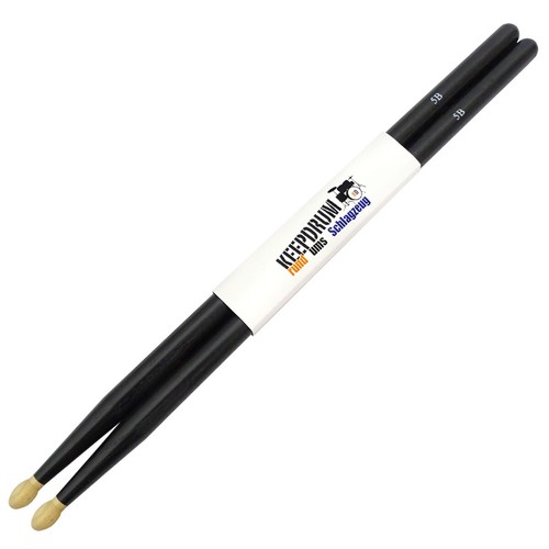 Baquetas keepdrum 5BB Black Hickory negras 3 pares - Imagen 3 de 5