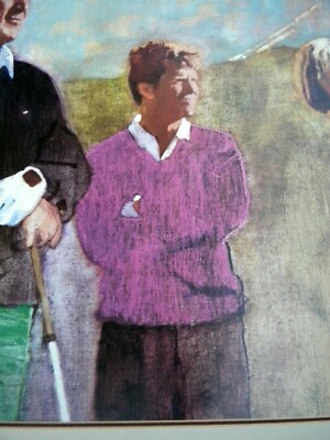 BERNIE FUCHS 1988 Print from 1983 Skins Game w/ PALMER-NICKLAUS