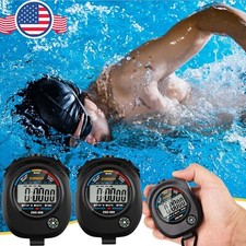 2× Digital Sports Stopwatch Timer Multi-Func...