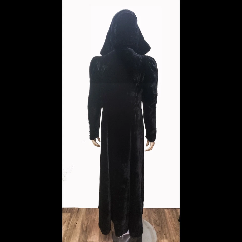 Antiguo abrigo de ópera de terciopelo de la década de 1930 con capucha y ribete de piel formal talla S I MAGNIN & CO Deco Foto 4 de 4