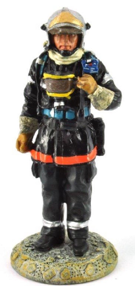 Firefighter Figurine Fireman France 2002 Metal Del Prado 1/32 2.75""
