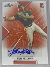 2021 LEAF PERFECT GAME NATIONAL SHOWCASE BLANK BACK ORANGE 1/1 AUTO DOM HELLMAN