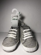 Little Me Gray Slip on shoes Infant size 2 3-6m NWT